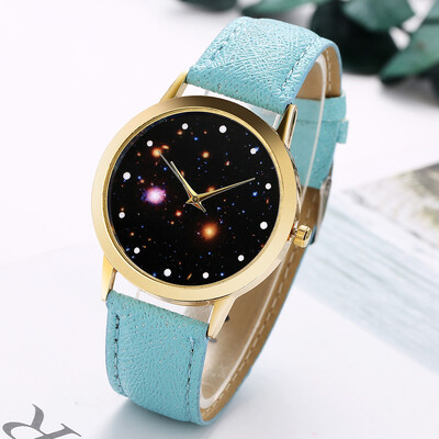 

Hot Sale Women Watches Starry Sky Dial Ladies Quartz Analog Wristwatch Featured Leather Strap Fashion Clock Gift Montre Femme
