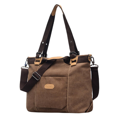 

Tailored Fashion Ladies Canvas Large Capacity Wild Solid Color Shoulder Bag Shoulder Bag