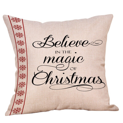 

Tailored Merry Christmas Pillow Cases Cotton Linen Sofa Cushion Cover Home Decor
