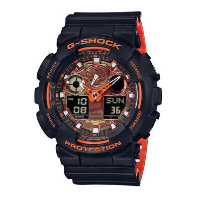

Casio G-Shock GA-100BR-1A Digital Watch Waterproof Wristwatch Black Orange
