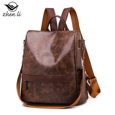 

Korean version of soft surface PU leather shoulder bag womens supply female handbag fashion travel backpack