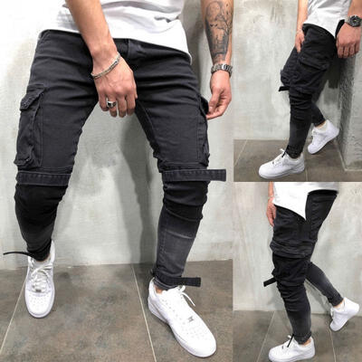 

Men´s Slim Fit Urban Straight Leg Trousers Casual Pencil Jogger Cargo Pants