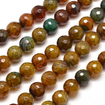 

Dyed Natural Agate Faceted Round Beads Strands Camel 10mm Hole 1mm about 38pcsstrand 15"