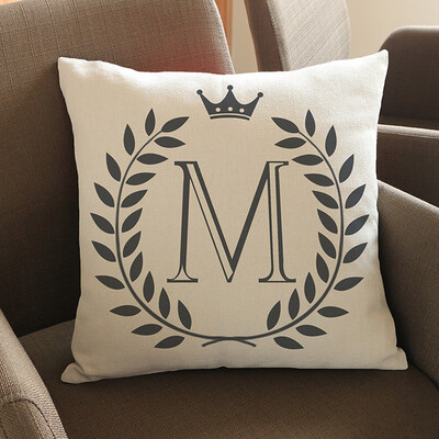 

Siaonvr Letters Pattern Cotton Linen Cushion Cover Throw Pillow Case Sofa Home Decor C