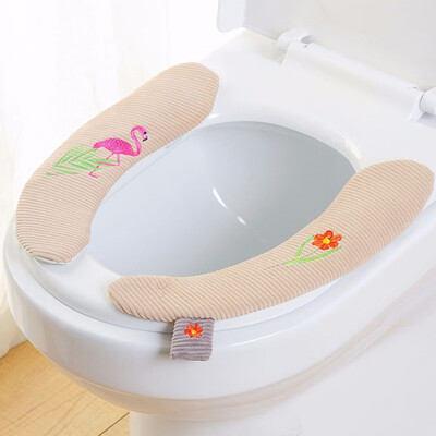 

Soft Velvet Washable Bathroom Toilet Seat Filling Soft Warmer Mat Cover Pad Cushion Toilet Cleaning Pad