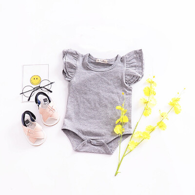 

Cute Newborn Infant Baby Girls Boy Cotton Romper Bodysuit Flying Sleeve Outfits