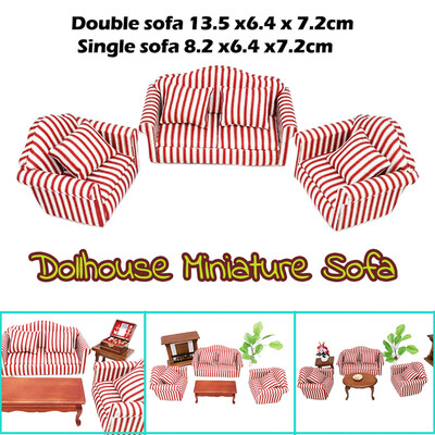 

YIWULADollhouse Furniture Mini Sofa Set Miniature Living Room Kids Pretend Play Toy