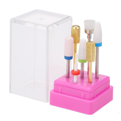 

Nail Drill Set 7PCS Nail Drill Bits Manicure Pedicure Nail Art Tool for Nail Polish Nail Dust Brush