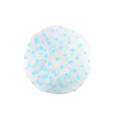 

Dot Waterproof Shower Cap Thicken Bath Hat Reusable Elastic Bathing Caps for Women Hair Salon Bathroom