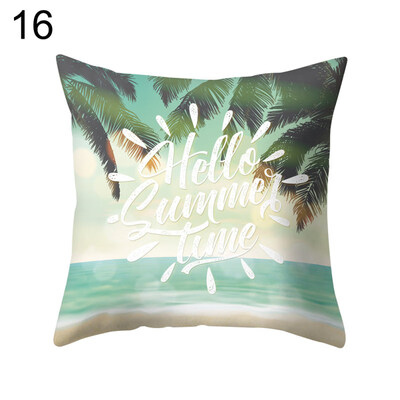 

Coconut Tree Sunset Pillow Case Sofa Waist Throw Cushion Cover Home Decoration