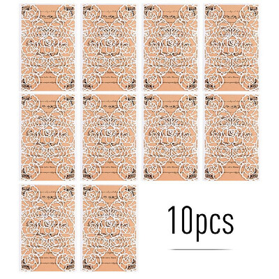 

10pcs Pearl Paper Floral Invitation Cards Invitation Holders with Blank Inner Sheet for Wedding Birthday Party Anniversary