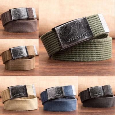 

Mens Buckle Long Canvas Nylon Waist Web Belt Outdoor Tactical Strap Waistband