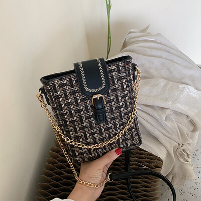 

Female bag 2019 new Sen Mao wool bucket bag popular girl Messenger bag small bag ins chain handbag