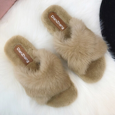 

Mao Mao slippers women wear autumn Korean chic fashion cross half flat Joker sandals
