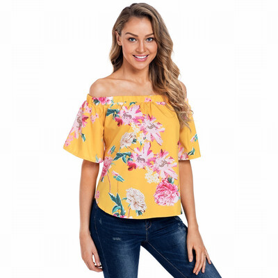 

One-neck collar half-sleeve bohemian print sling