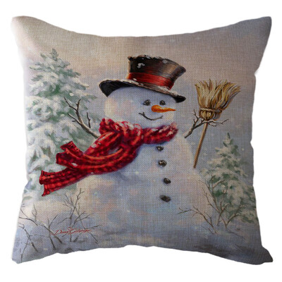 

Tailored Christmas Santa Claus Pillow Case Linen Sofa Throw Cushion Cover Home Decor