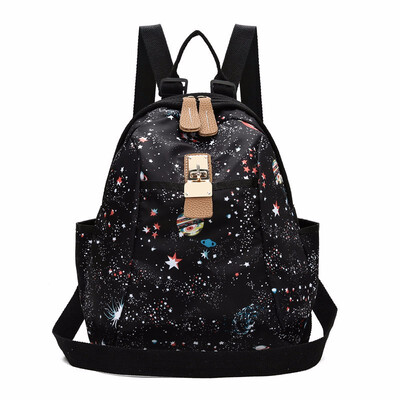 

Galaxy Backpack To School Print Backbag for Girls Nylon Ladies Backpacks for School Teenagers Girls Space Bagpack for Travel Bag