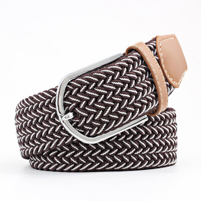 

High quality Unisex belt Patchwork color Canvas Pin Buckle Women belt casual stretch weaving Canvas Men&Women belt