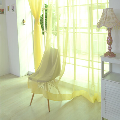 

Toponeto 1 PCS Pure Color Tulle Door Window Curtain Drape Panel Sheer Scarf Valances