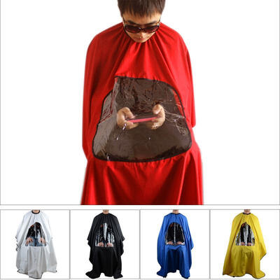 

Hot Pro Salon Barber Hair Cutting Gown Cape With Viewing Window Hairdresser Apron