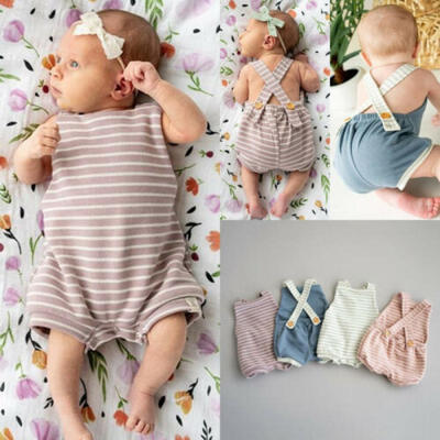 

US Newborn Toddler Baby Girl Boy Stripe Romper Bodysuit Jumpsuit Outfits Sunsuit