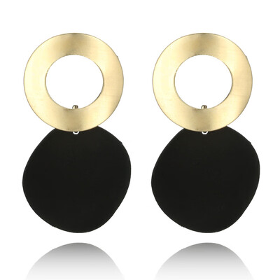 

Handmade Fashion Simple Circle Round Drop Earrings Geometric Metal Statement Earrings Popular Girls Gift Valentines Day gift