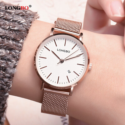 

5009 steel belt watch ladies waterproof calendar quartz couple watch