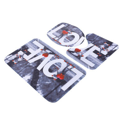 

Greensen 3pcs Prints Pattern Bathroom Non-Slip Mats Shower Mats Set Toilet Mat U-shape Mat Kit