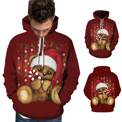 

Tailored Christmas Women Men Couples Print Long Sleeve Hoodie Sweatshirt Pullover Tops