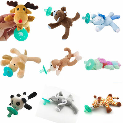 

Toddler Infant Baby Soothie Boy Girl Kids Silicone Pacifiers Cuddly Plush Animal