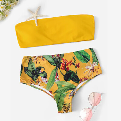 

Roseonmyhand Women Swimwear Bikini Set Print Push-Up Padded Bathing Swimsuit Beachwear
