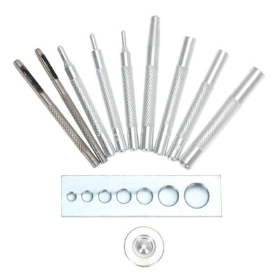 

11 Set Craft Tool Die Punch Snap Rivet Setter Base Kit DIY Leather Craft
