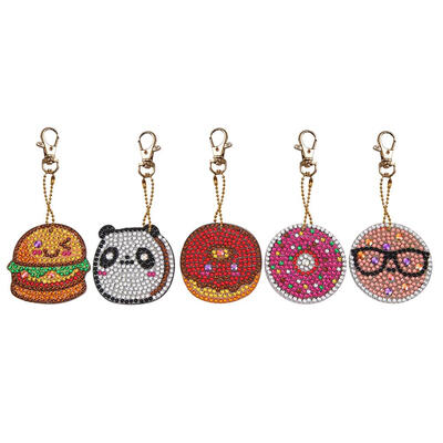 

5pcs DIY Full Drill Special Diamond Painting Keychain Donuts Pendant Gift