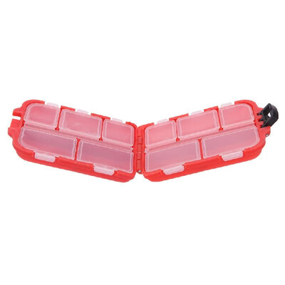 

Fishing Tackle Box 10 Compartments Small Size for Fishing Hooks Swivels Beads etc Red
