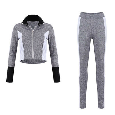 

Womens Tracksuit Crop Top Sweatshirt Coat Pants Sports Wear Casual 2Pcs Suit