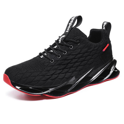 

Sports shoes mens flying woven breathable casual shoes knife front shock absorber running shoes large size shoes