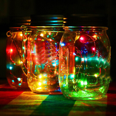

〖Follure〗LED Fairy Light Solar For Mason Jar Lid Insert Color Changing Garden Decor MR