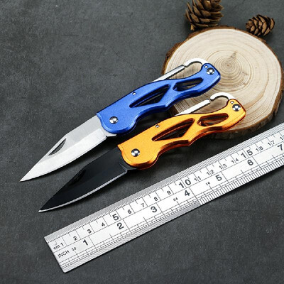 

Multifunction Outdoor Mini Key Ring Cut Camping Stainless Steel Handle Survival Cutter Rescue Tool