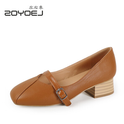 

The single-shoe womens coarse&grandmas shoes&autumn the gentle fairy shoes the right&the left quarter of the shoes