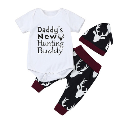 

3pcs Toddler Infant Baby Girls Deer Clothes Set TopsPantsHat Outfits