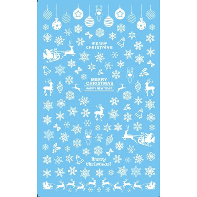 

Christmas Nail Sticker Watermark art decoration slider Manicure Sticker Big Full Snowflake Watermark Beauty Health Nail Art Tool