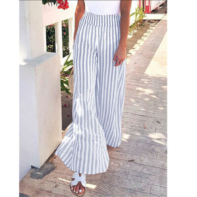

Tailored Women Striped Daily Casual Loose Wide Leg Pants