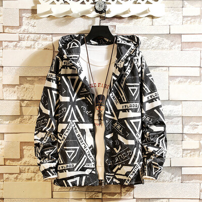 

Mens Casual Sports Sweater Jacket Long Sleeve Hoodie Printed Hiking Camping Coat