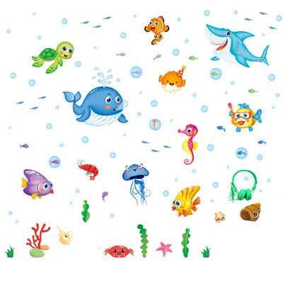

〖Follure〗DIY Removable Underwater world Wall Decal Family Home Sticker Mural Art Home