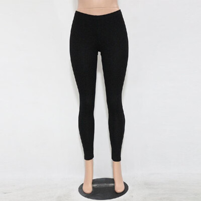 

New Women Cotton Leggings Solid Color Skinny Elastic Waist Stretchy Tights Bodycon Pants Trousers Jeggings
