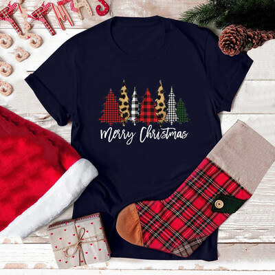 

Gobestart Women Girls Plus Size Print Shirt Christmas Short Sleeve T Shirt Blouse Tops