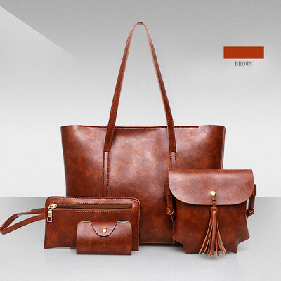 

Tailored Fashion Composite Bag Shoulder Crossbody Handbag Phone Bag For Women Girls 4Pcs