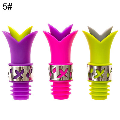 

3Pcs Silicone Lily Reusable Leakproof Red Wine Bottle Stoppers Sealed Cap Plugs