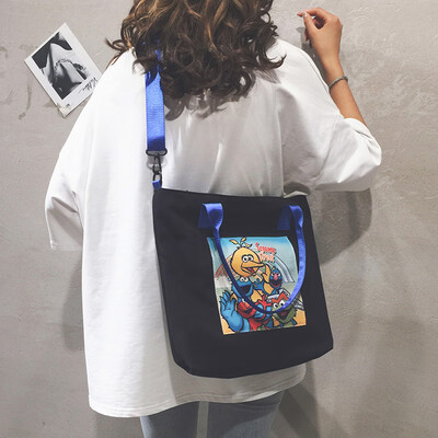 

Tote bag female 2019 new Korean casual wild canvas bag shoulder bag Sesame Street student Messenger bag