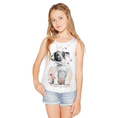 

Teen Toddler Kid Girl Sleeveless 3D Cartoon Print Cartoon Tops Casual Clothes